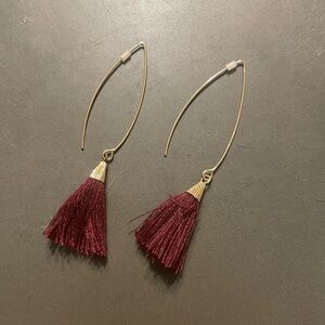Burgundy Tassel Earrings